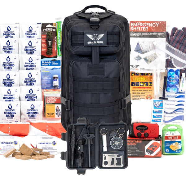 Earthquake Preparedness Kit 1 Person (144 Hour) Backpack Stealth Angel