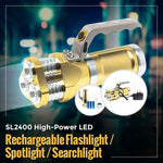 Gold SL2400 High-Power LED Rechargeable Flashlight / Spotlight / Searchlight Stealth Angel Survival