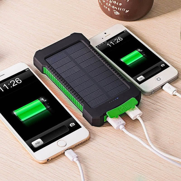 10,000mAH Waterproof Shockproof Solar Dual-USB Charger and LED - Stealth Angel Survival