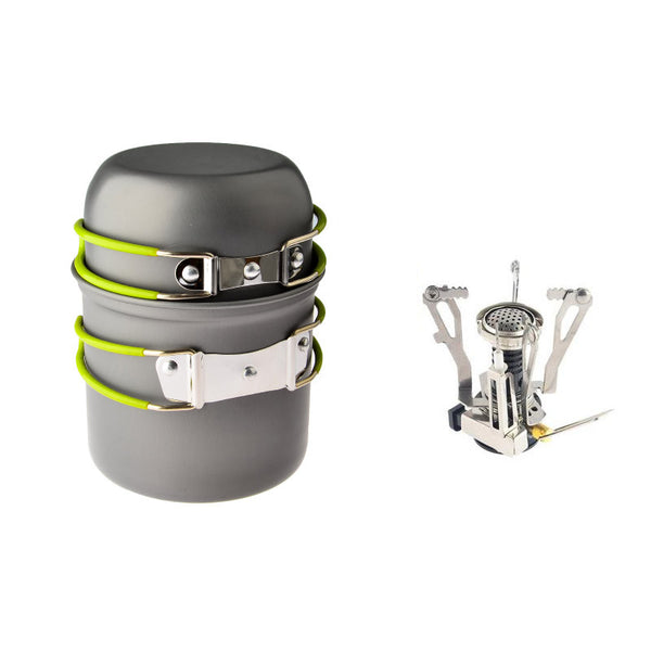Stealth Angel Ultralight Portable Outdoor Pot Pan Stove Set with Piezo Ignition