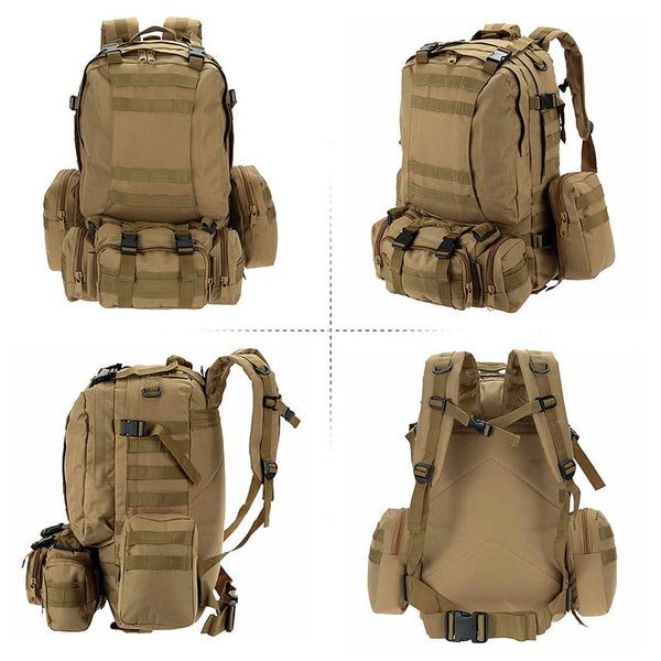 50L Backpack Daypack w/ 3 MOLLE Bags Large Military Style Outdoor Stealth Angel Survival 3M50 50L Backpack Daypack w/ 3 MOLLE Bags Large Military Style Outdoor Stealth Angel Survival 3M50