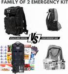 2 Person Emergency Preparedness Kit /  Black Survival Backpack  (72 Hours) Stealth Angel Survival