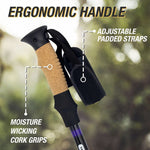 Trekking Poles Adjustable Walking Hiking Sticks 2-Pack Stealth Angel Survival