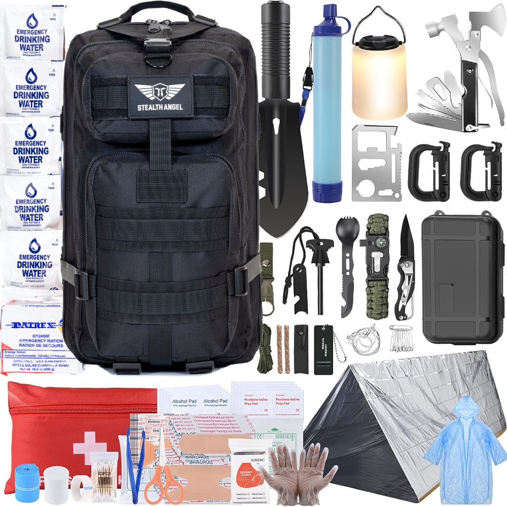 Tactical 1 Person Emergency Kit - 72 Hour Survival Bag Stealth Angel S ...