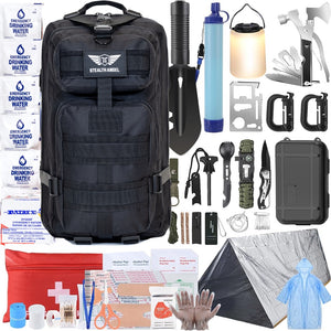 Tactical 1 Person Emergency Kit - 72 Hour Survival Bag  Stealth Angel Survival