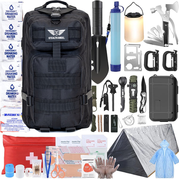 Tactical 1 Person Emergency Kit - 72 Hour Survival Bag Stealth Angel S ...