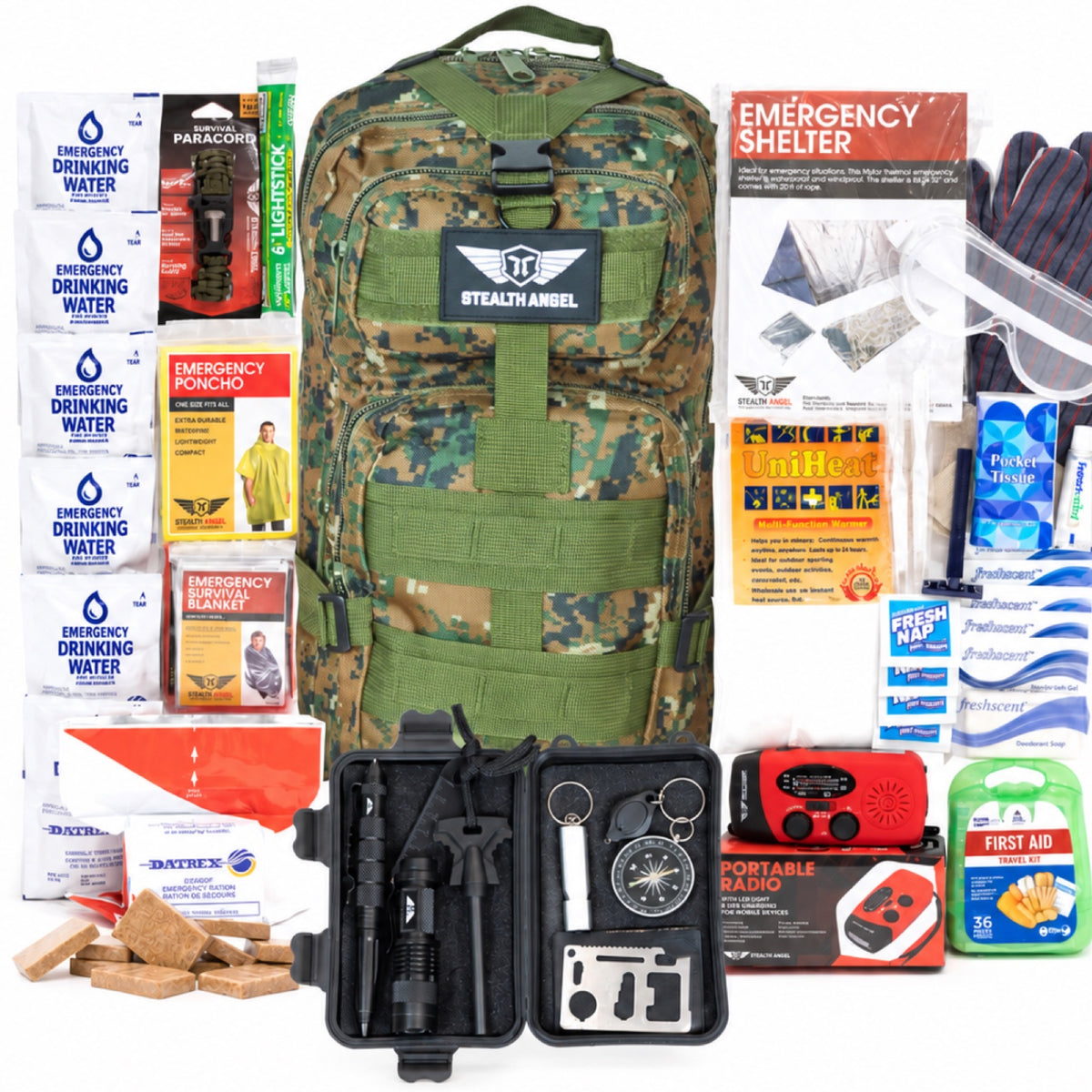 Stealth Angel 1 Person Emergency Kit / Survival Bag (72 Hours)