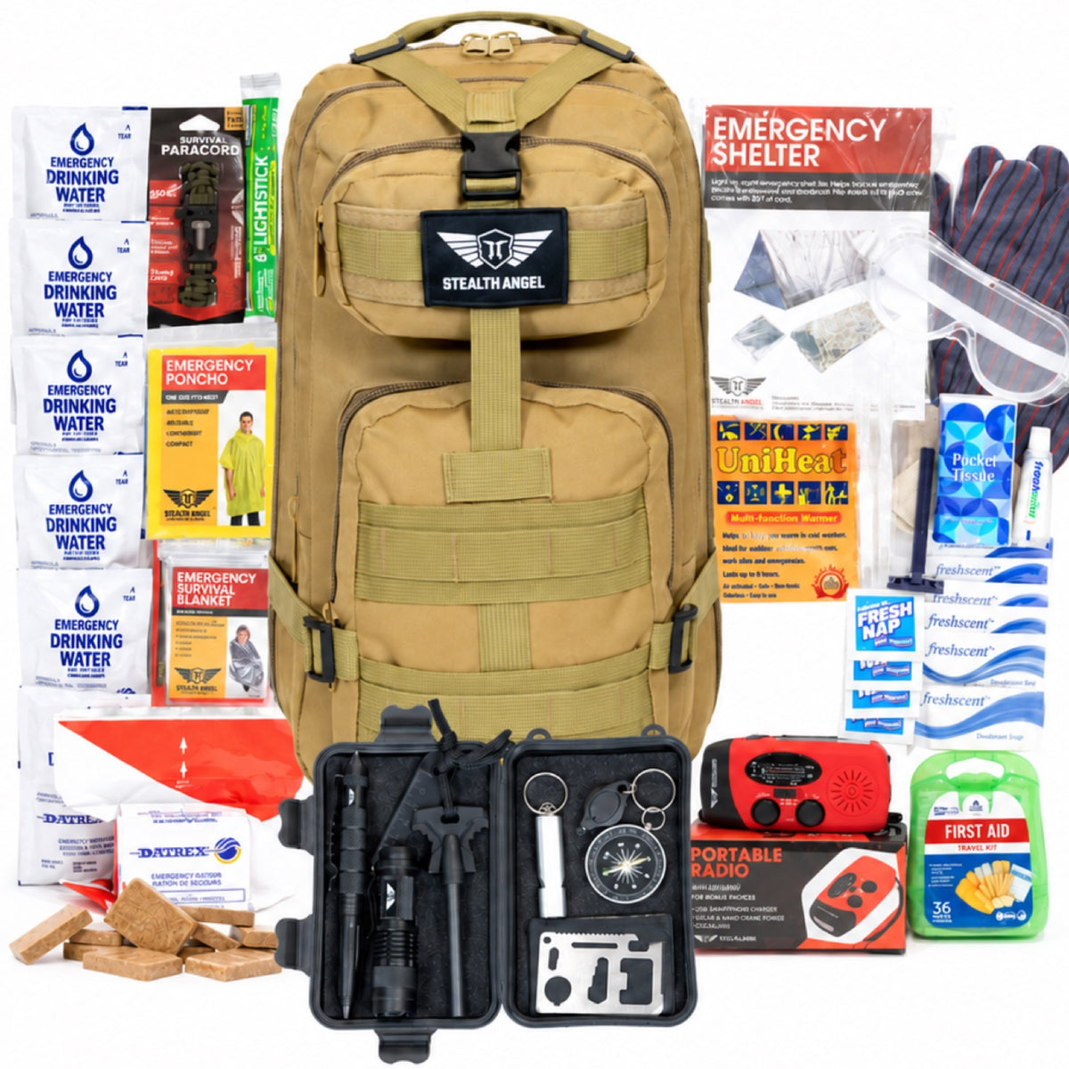 1 Person Emergency Kit / Survival Bag (72 Hours) Stealth Angel Survival