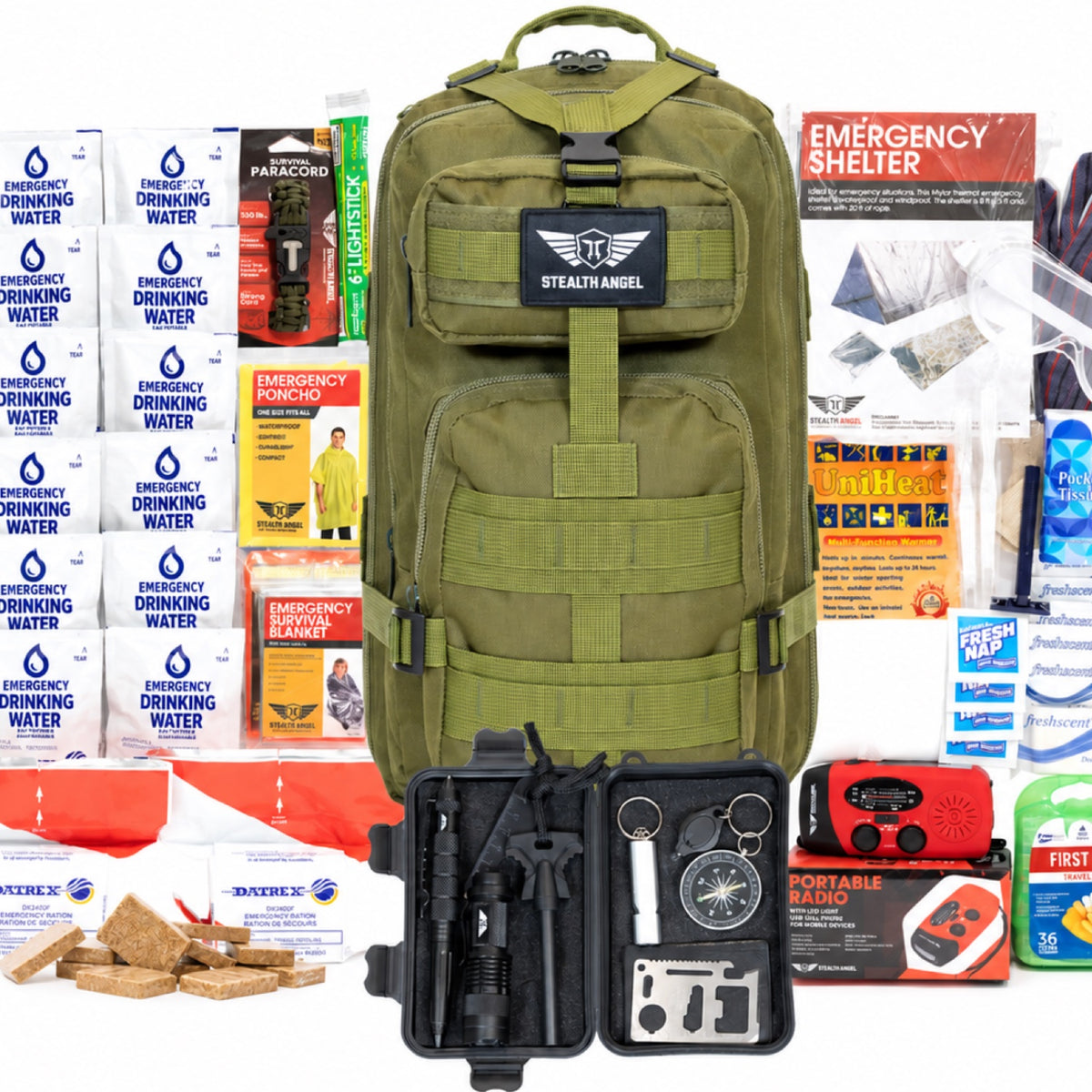 Earthquake Preparedness Kit  1 Person (144 Hour) Backpack Stealth Angel Survival