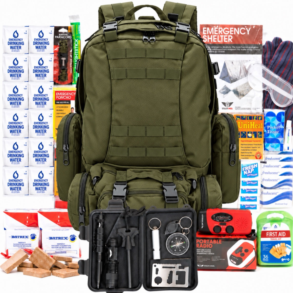 2 Person XL Emergency Kit / 72 Hour Backpack By Stealth Angel Survival