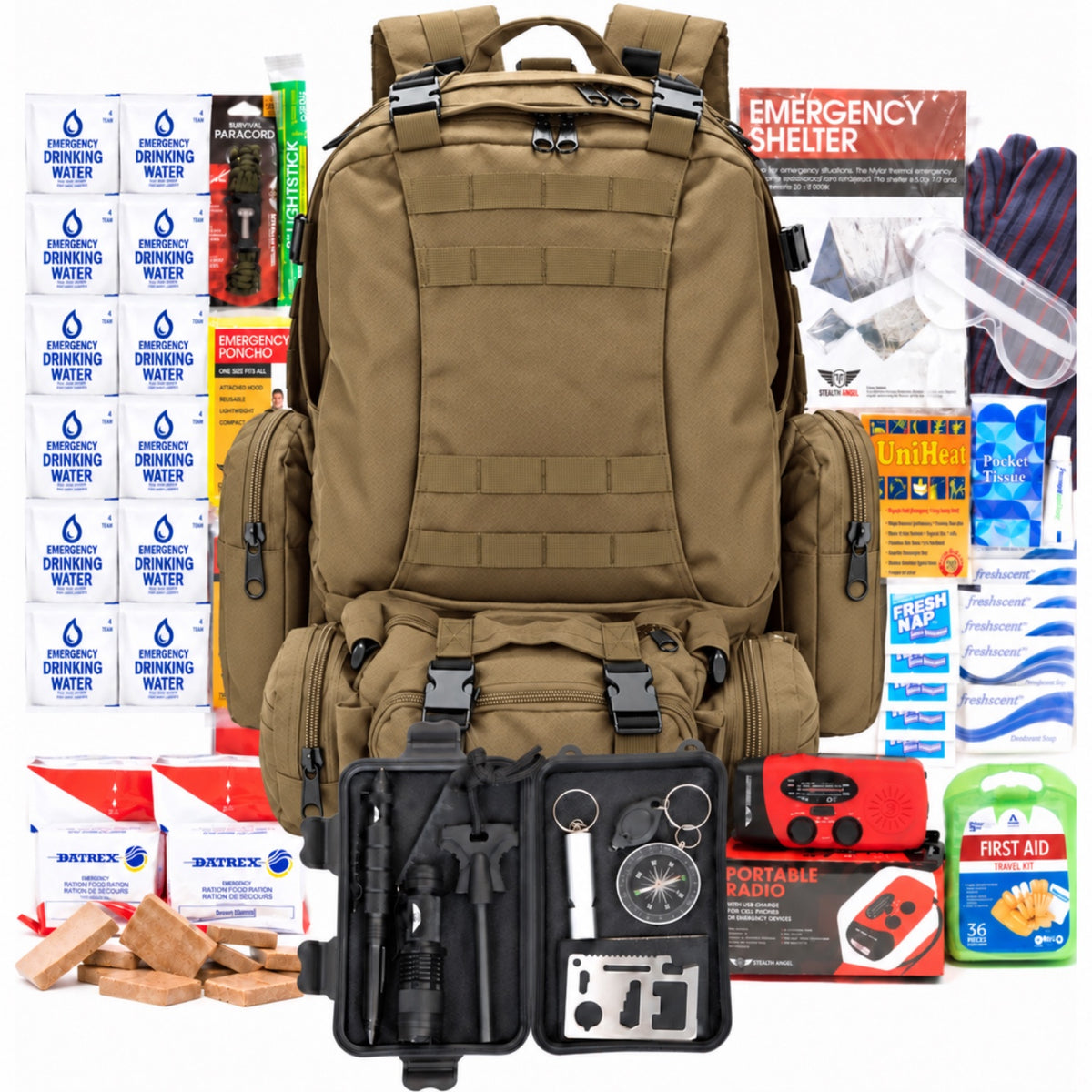 2 Person XL Emergency Kit / 72 Hour Backpack By Stealth Angel Survival