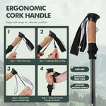 Trekking Poles Adjustable Walking Hiking Sticks 2-Pack Stealth Angel Survival