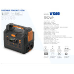 1500W Portable Power Station - Rechargeable Battery Generator - Stealth Angel Survival