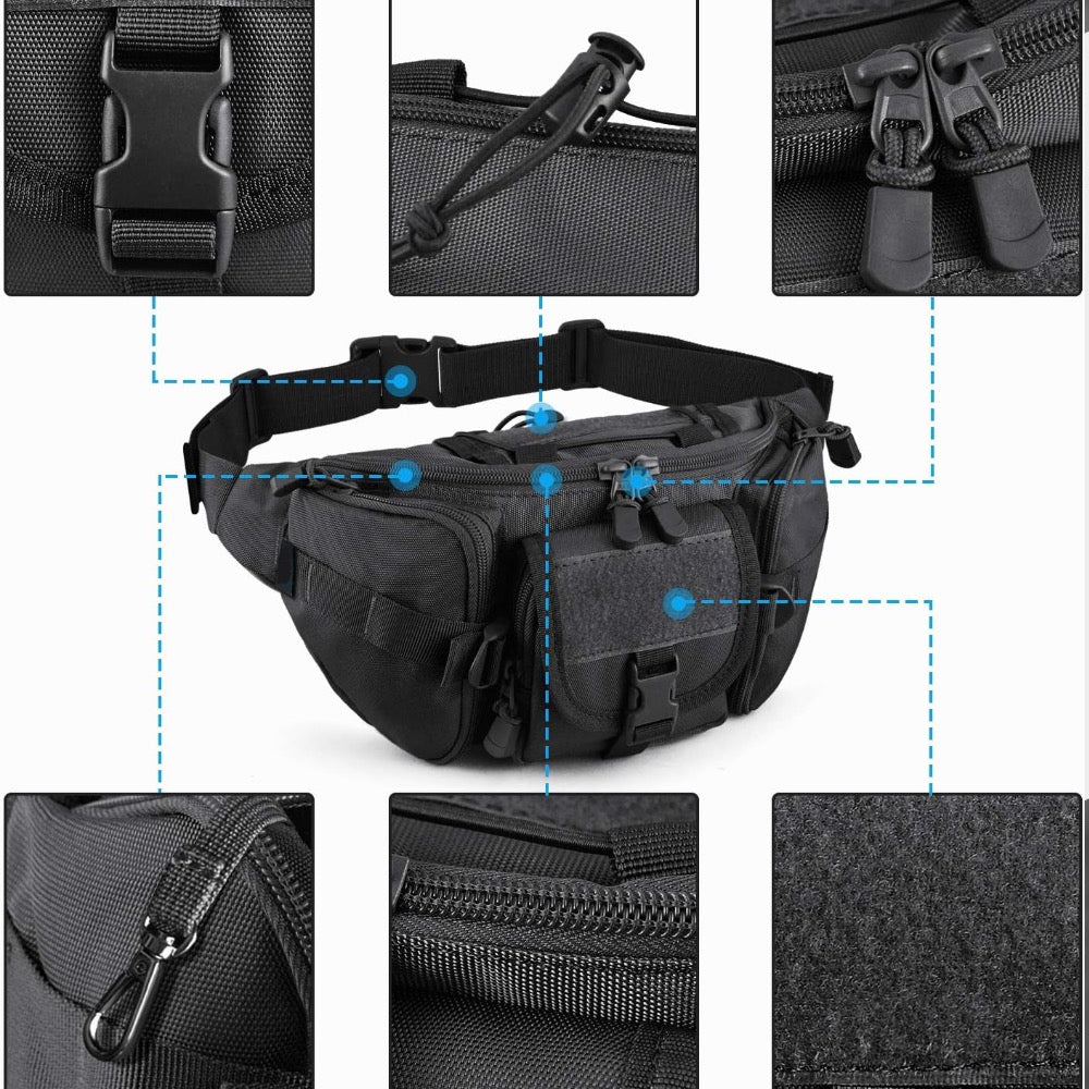 Tact Pack Waist Bag Fanny Pack Hip Belt Outdoor Hiking Fishing Stealth Angel Survival