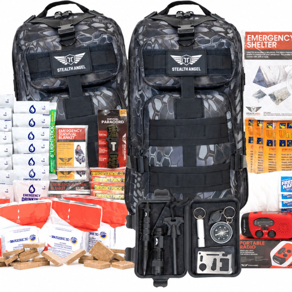 Earthquake Preparedness Kit 4 Person (144 Hour) Backpack Stealth Angel Survival