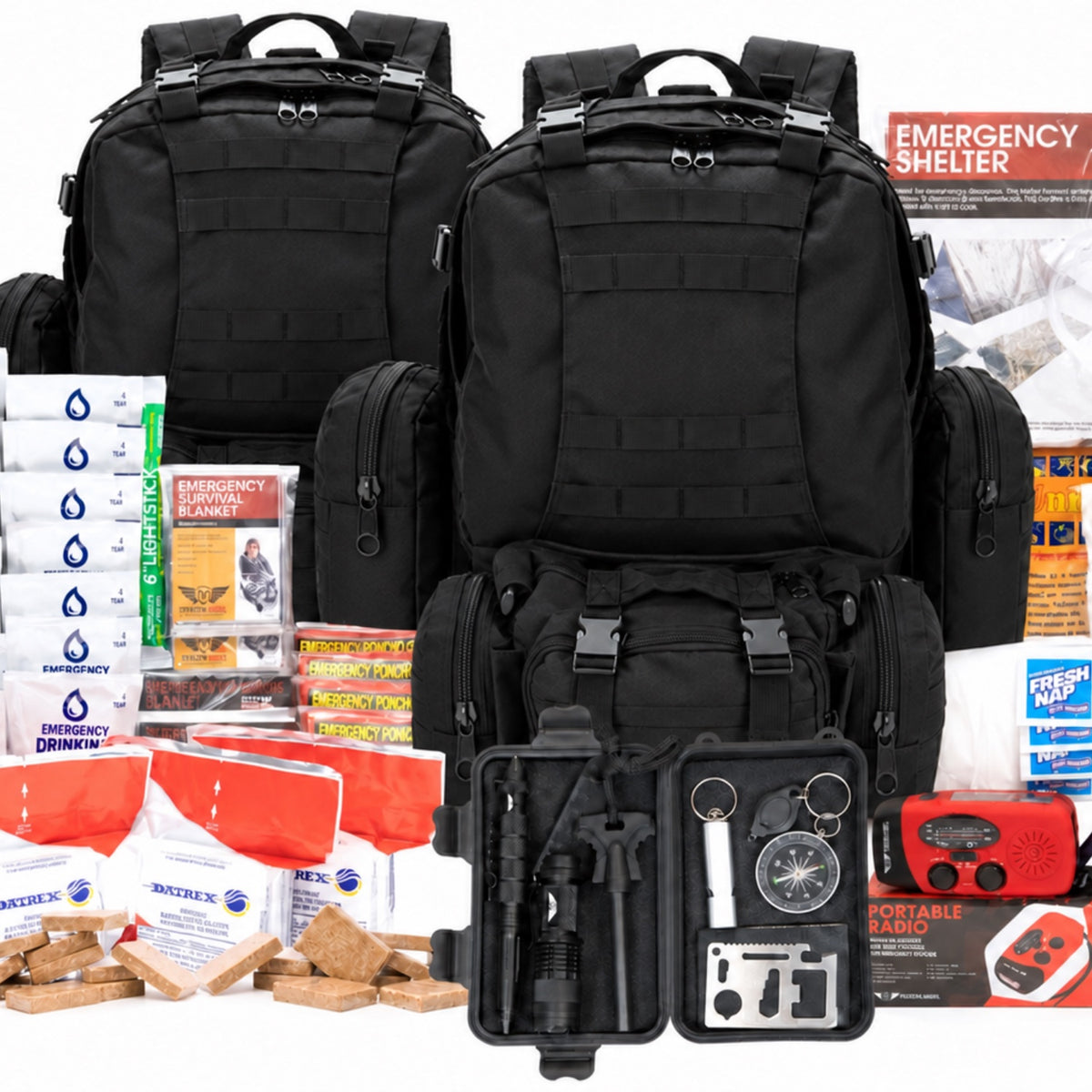 4 Person XL Emergency Kit / Survival Bag (72 Hours) Stealth Angel Survival