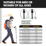 Trekking Poles Adjustable Walking Hiking Sticks 2-Pack Stealth Angel Survival