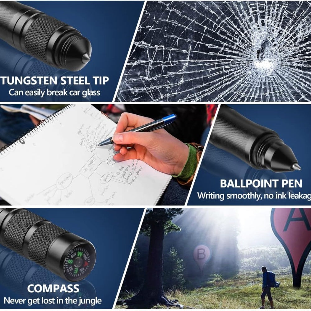 16 In 1 Flashlight / Pen / Flint Survival Tool and More! Stealth Angel Survival