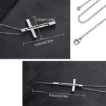 Self Defense Cross Necklace, 21-Inch Chain, Stainless Steel Tool Stealth Angel Survival