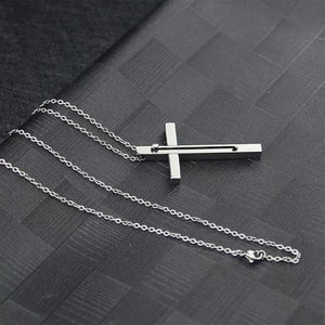 Self Defense Cross Necklace, 21-Inch Chain, Stainless Steel Tool Stealth Angel Survival