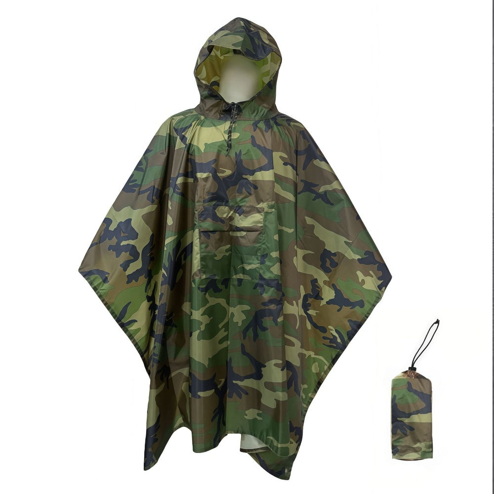 3 in 1 Hooded Poncho / Shelter / Tarp Military Style Multi-Purpose Stealth Angel Survival SA-RC1