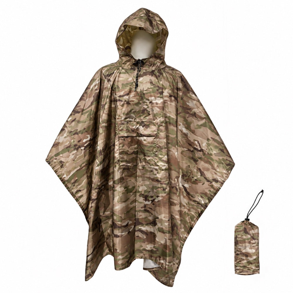 3 in 1 Hooded Poncho / Shelter / Tarp Military Style Multi-Purpose Stealth Angel Survival SA-RC1