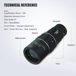 16x52 Dual Focus Monocular Telescope / Spotting Scope Stealth Angel Survival