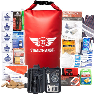 1 Person Survival Dry Bag  /  Waterproof Emergency Kit (72 Hours) Stealth Angel Survival