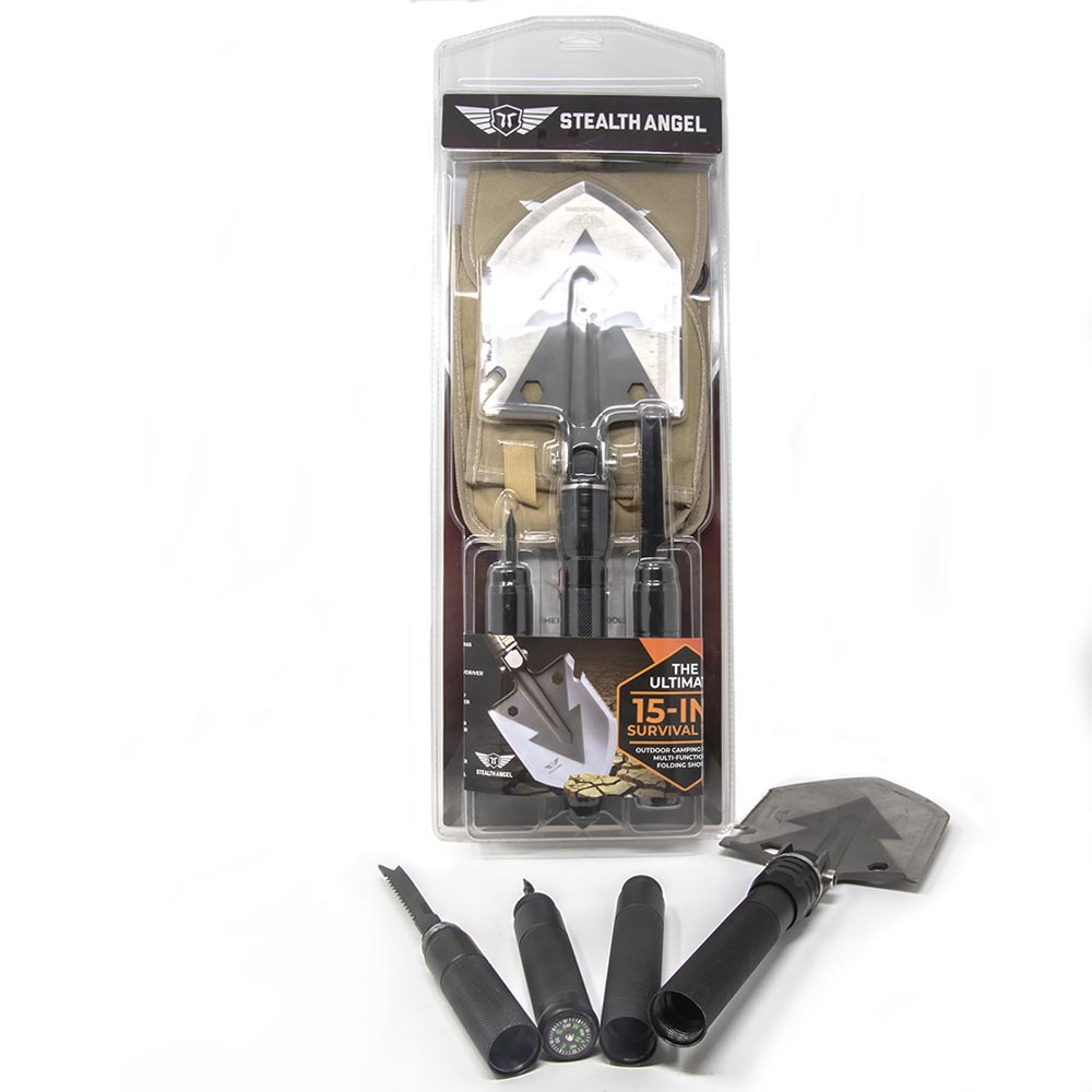 thumbnail image 2 of Stealth Angel 15-in-1 Survival Shovel - Compact Aluminum Multi-Tool With Firestarter 2 of 10