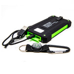 10,000mAH Waterproof / Shockproof Solar Dual-USB Charger and LED Light Stealth Angel Survival