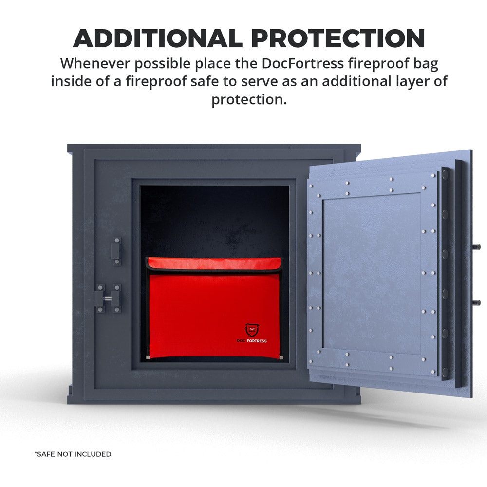 DocFortress Fire & Water Resistant Document/Money Safe Storage Bag ...