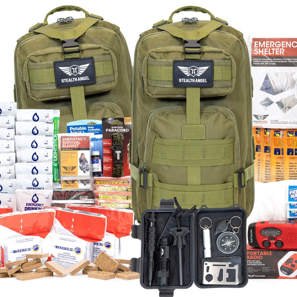 Earthquake Preparedness Kit 3 Person (144 Hour) Backpack Stealth Angel