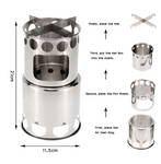 Stainless Steel Round Wood Burning Stove Lightweight And Compact Stealth Angel Survival