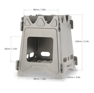 Stainless Steel Square Wood Burning Stove Lightweight And Compact Stealth Angel Survival