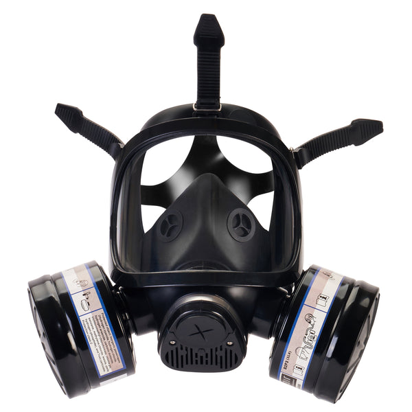 Full Face Tactical Dual Respirator Gas Mask Stealth Angel Survival ...