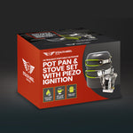 Ultralight Portable Outdoor Pot Pan & Stove Set with Piezo Ignition Stealth Angel Survival