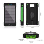 10,000mAH Waterproof / Shockproof Solar Dual-USB Charger and LED Light Stealth Angel Survival