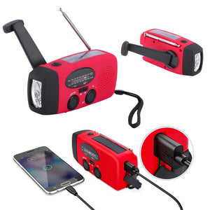 Portable Emergency Solar/Dynamo/DC & AM/FM/NOAA Radio & LED Flashlight & 1000mAh Charger Power Bank Stealth Angel Survival