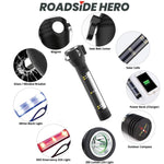 Roadside HERO ™ 9-IN-1 Multi-Function Flashlight / Survival Tool / Power Bank / Solar & USB