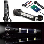 9-in-1 solar rechargeable flashlight-camping survival slip handle and it features an adjustable wrist HaloXT Tactical 9-in-1 Solar Flashlight
