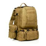 50L Backpack Daypack w/ 3 MOLLE Bags Large Military Style Outdoor Stealth Angel Survival 3M50