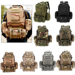 50L Backpack Daypack w/ 3 MOLLE Bags Large Military Style Outdoor Stealth Angel Survival 3M50