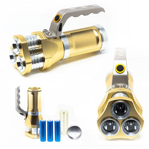 Gold SL2400 High-Power LED Rechargeable Flashlight / Spotlight / Searchlight Stealth Angel Survival